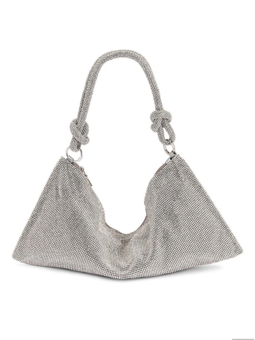 cult gaia Hera Rhinestone Mesh Knotted-Handle Shoulder Bag